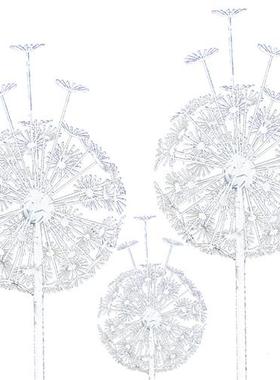 户外草坪铁艺发光蒲公英花朵雕塑不锈钢园林景观美陈装饰品摆件