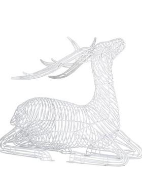 户外不锈钢镂空字母鹿雕塑草坪景观小品装饰大型发光铁艺动物摆件