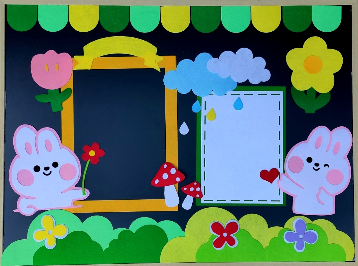 幼儿园环创小兔春天不织布材料包区域角装饰教室布置门帘墙贴挂饰 - 图0