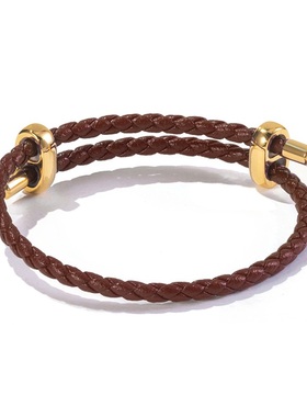 可穿黄金硬金转运珠红绳手绳可调节皮绳手链八字扣DIY周家手绳