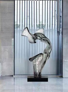 酒店大堂售楼处玄关雕塑艺术品落地透明树脂摆件高档客厅家居饰品