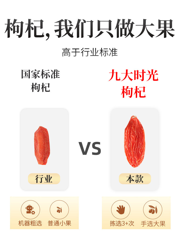 500g宁夏特级中宁大颗粒免洗枸杞子 九大时光枸杞