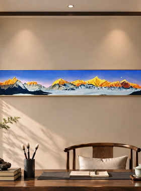 纯手绘日照金山梅里雪山全景丙烯肌理感客厅卧室书房办公室挂画