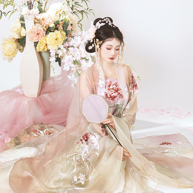 清仓现货异志阁原创改良汉服【粉黛】女款诃子裙粉色夏大袖衫仙气,淘宝优惠券,粉丝福利购,淘宝优惠卷