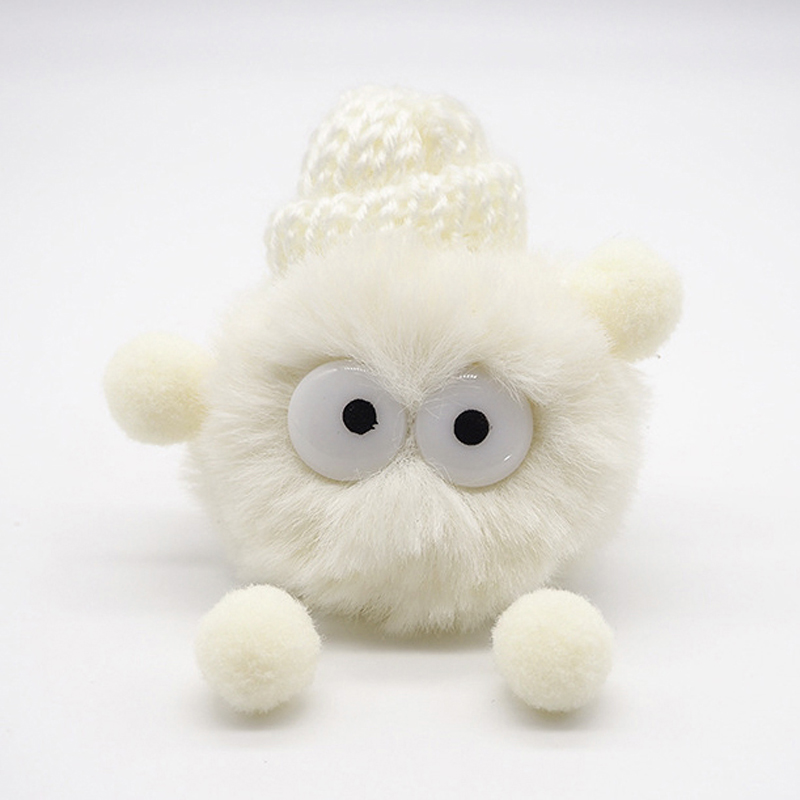 煤球鞋扣ouder鞋扣配饰黑白煤球适配开口笑黑白帆布毛球精灵小花 - 图2