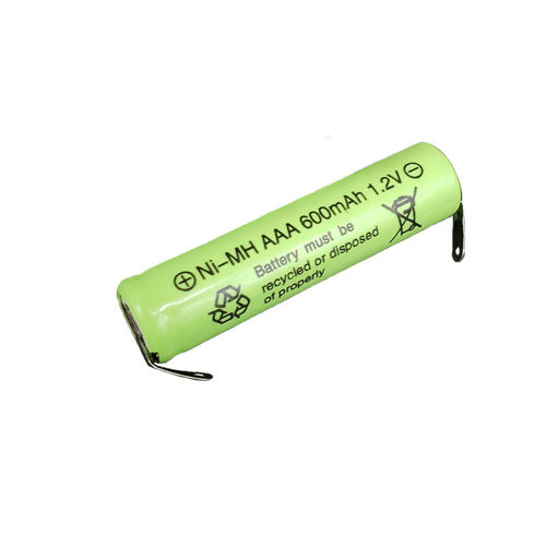 镍氢7号可充电电池 AAA 600mAh 1.2V 理发器剃须刮胡刀电池带焊片 - 图3