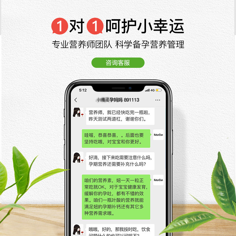 德国进口呐兔叶酸片90粒孕前维生素 玖树海外叶酸