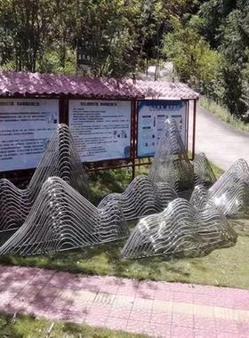 户外不锈钢镂空假山摆件雕塑酒店花园售楼处庭院水池景观落地装饰