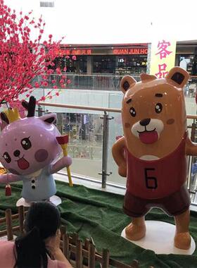 玻璃钢雕塑定制户外商场大型卡通吉祥物装饰树脂公仔人物泡沫摆件