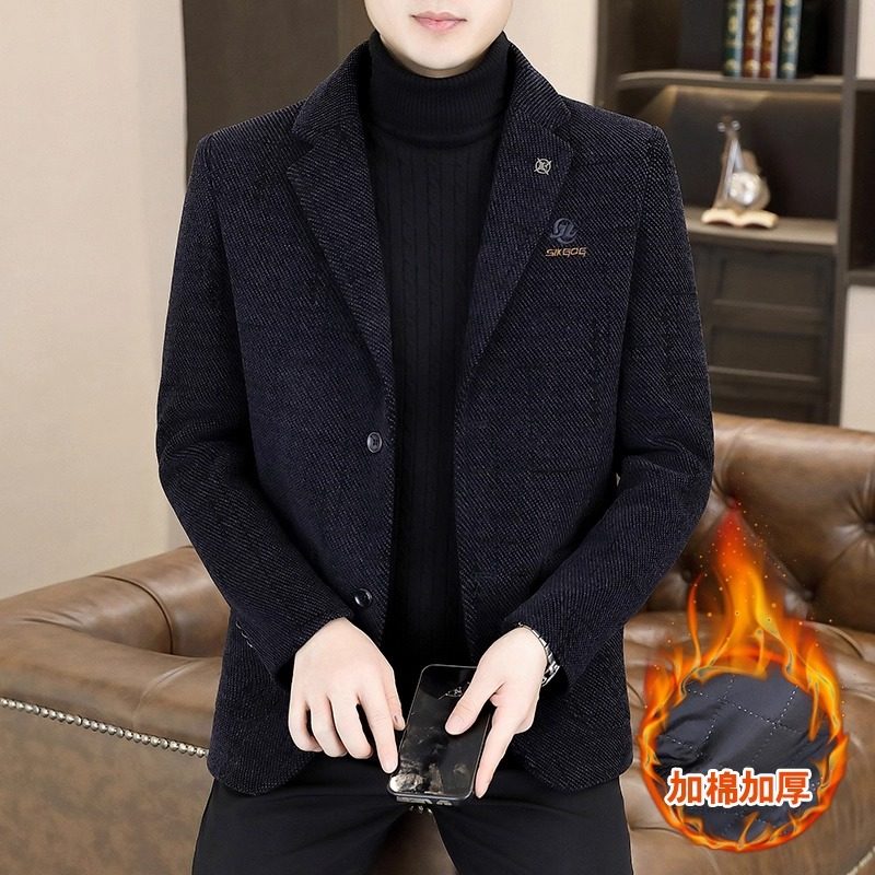 高端男士毛呢外套秋冬季新款加棉加厚保暖百搭休闲小西装外套单件,淘宝优惠券,粉丝福利购,淘宝优惠卷