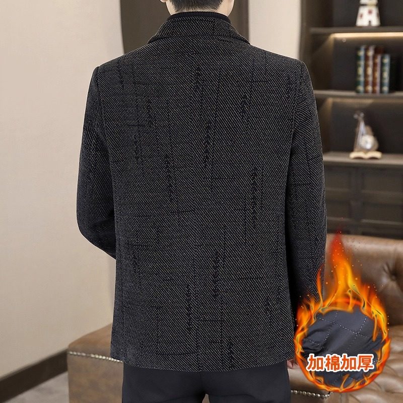 高端男士毛呢外套秋冬季新款加棉加厚保暖百搭休闲小西装外套单件,淘宝优惠券,粉丝福利购,淘宝优惠卷