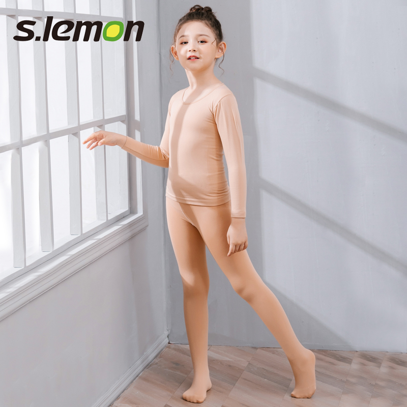 Children's dance bottoming shirt spring and autumn thin flesh