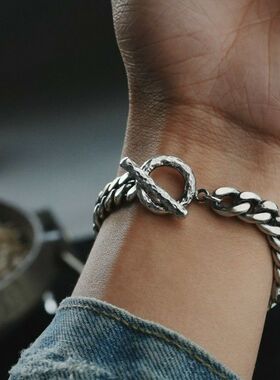 复古新个性跨境新款手链新款潮流时尚穿搭电镀手链送男朋友ins潮