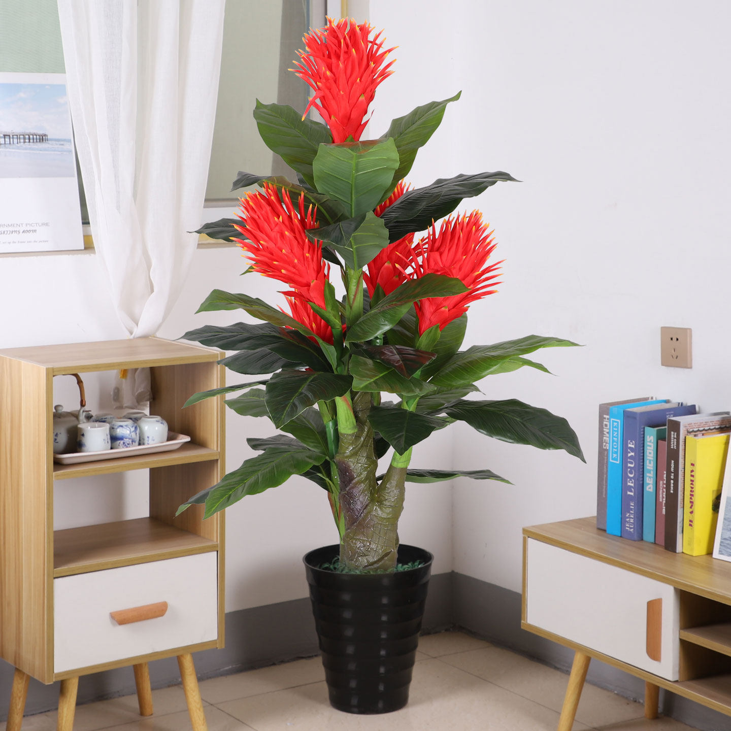 鸿运当头仿真假花室内客厅落地装饰塑料绢花仿真植物盆景摆件盆栽,淘宝优惠券,粉丝福利购,淘宝优惠卷