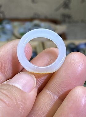 和田玉白玉籽料洒金皮卡17随型戒指古风戒圈玉环文玩珠串跑圈挂饰