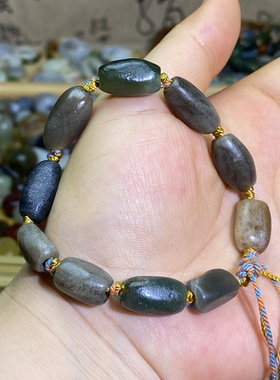 和田玉墨玉籽料糖玉随型珠子手编绳手串多宝配珠散珠古风文玩挂饰