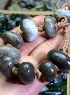 和田玉糖玉随型平安扣大手串复古风老光工艺藏式手工编绳国风手持