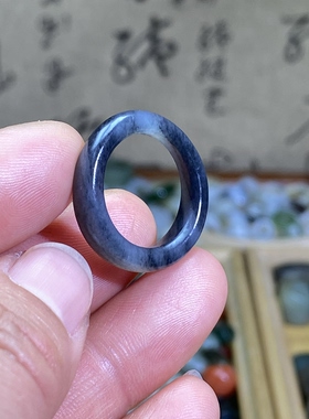 和田玉青花籽料卡17随型戒指跑环复古风文玩珠串手串跑环项链挂饰
