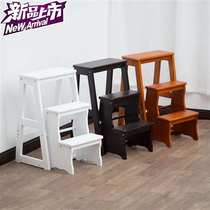 Solid wood ladders c home folding two-step three-step bench flower shelf indoor dual-use multifunctional stair stool high stool