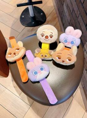 卡通动物毛绒啪啪圈幼儿园小学生手环儿童创意礼品娃娃机礼品店