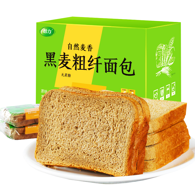 怡力黑麦全麦吐司0糖精粗粮低面包 泰康食品西式糕点