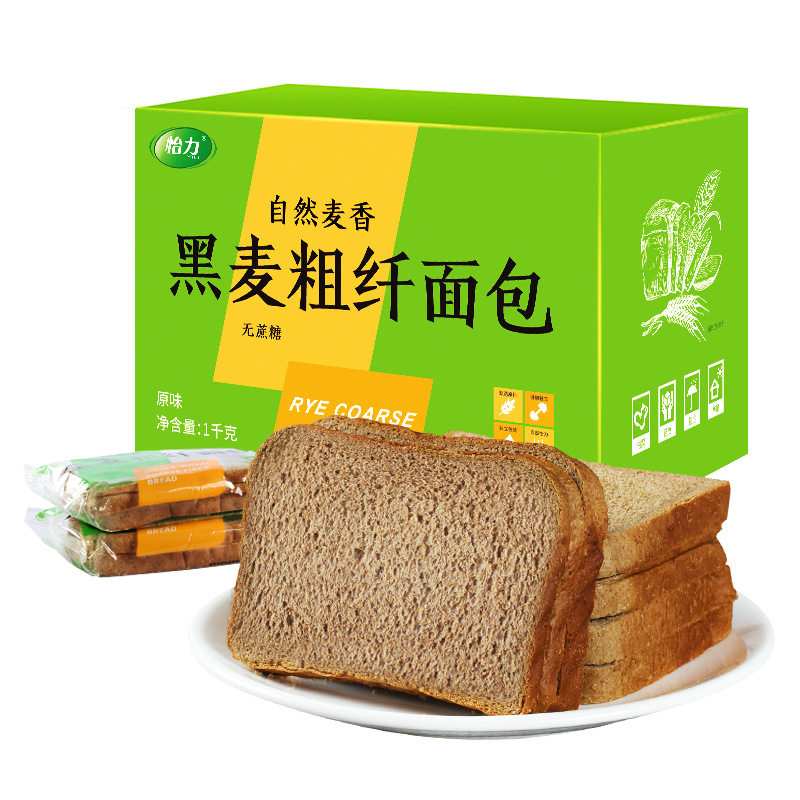 怡力黑麦全麦吐司0糖精粗粮低面包 泰康食品西式糕点