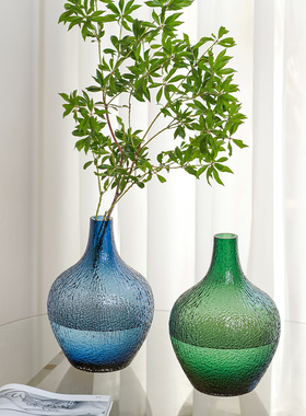 复古轻奢马醉玻璃花瓶吊钟摆件