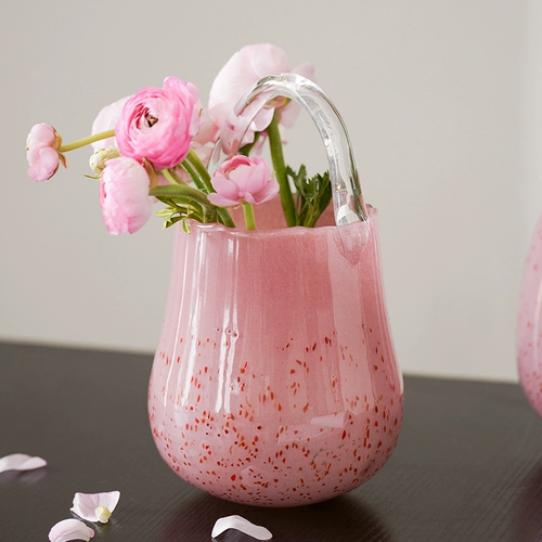 Розовая портативная стеклянная ретро свежая клубника, популярно в интернете