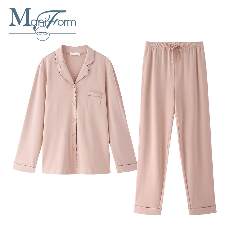 曼妮芬棉质生活棉莫针织翻领aw睡衣 曼妮芬棉质生活睡衣/家居服套装