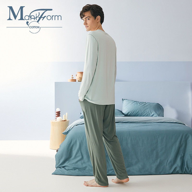 曼妮芬棉质生活秋莫代尔随意裁睡衣 曼妮芬棉质生活睡衣/家居服套装