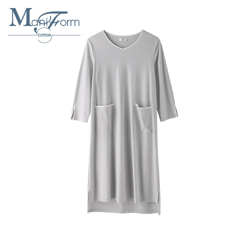 曼妮芬棉质生活袖口开衩柔软女睡裙 曼妮芬棉质生活睡裙