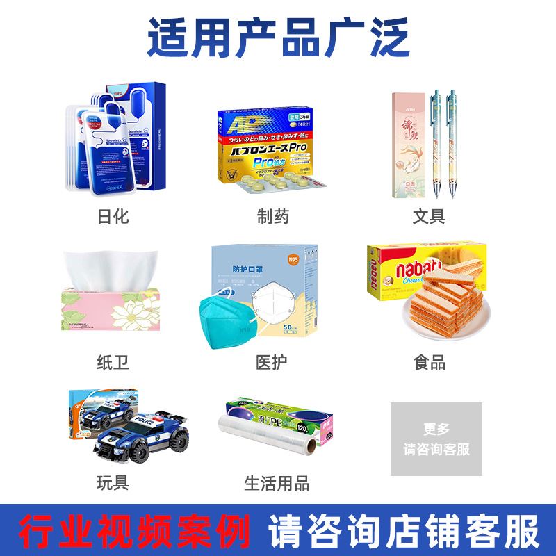 牙刷牙膏卧式装盒机日用品全自动高速折盒机平推式盒装包装机设备-图1