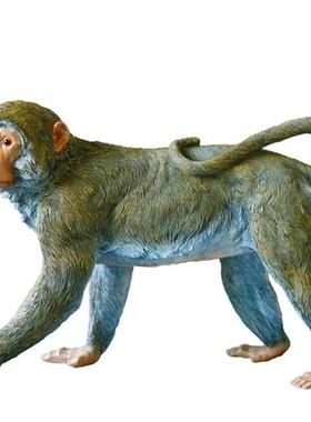 仿真金丝猴子摆件发光玻璃钢动物户外庭院假山摆设猩猩雕塑装饰品