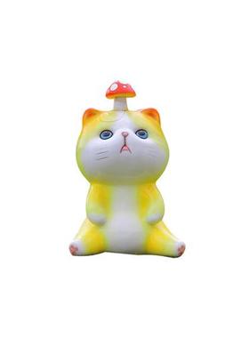 室内外招财猫雕塑花园庭院摆件卡通可爱猫咪玻璃钢美陈装饰品摆件