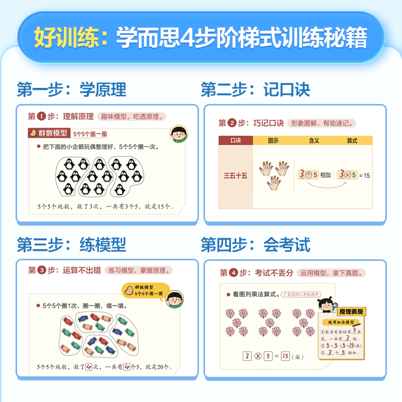学而思8大模型趣解新乘除法数学一二年级新课标新教材新考法模型图解专项训练习题启蒙同步书大全表内乘法除法天天练口诀口算题卡