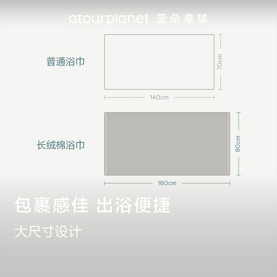 亚朵星球长绒棉毛巾洗澡洗脸浴巾纯棉家用吸水不易掉毛柔软男女款