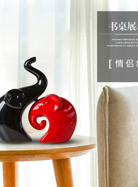 速发香彩简约创柜天鹅摆陶家居装饰品客厅酒意电视柜件瓷摆设摆件