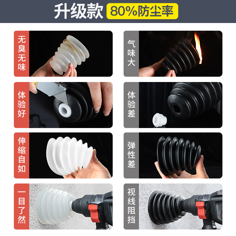 电锤防尘罩冲击钻防尘器打孔钻墙接灰器家用透明挡灰配件工具大全 - 图1