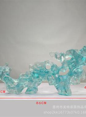 现代酒店大堂抽象太湖石摆件透明树脂落地雕塑售楼处软装饰艺术品