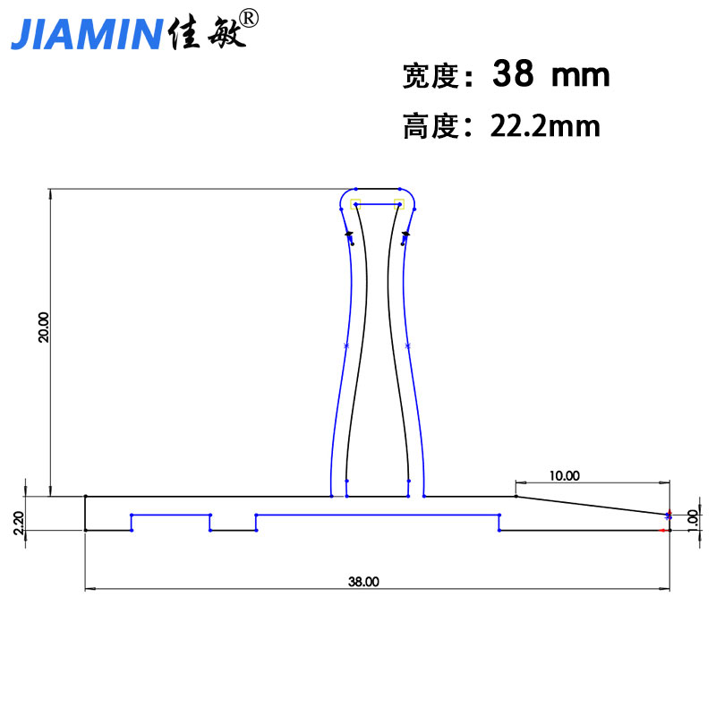 佳敏新型铝合金蛮腰尺直尺高强度切割划线两用尺防护尺裁切4030cm - 图3