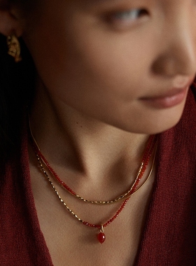 红玛瑙项链MonicaVinader串珠