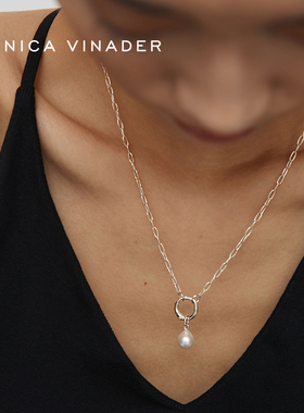 [新品]Monica Vinader莫妮卡牵系素光项链设计锁骨链经典款叠戴女