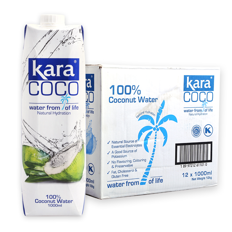 印尼原装进口Kara coco佳乐椰子水1000ml*12瓶整箱天然纯椰子汁-图3