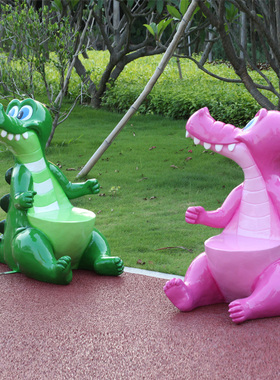 恐龙河马座椅景观玻璃钢卡通动物