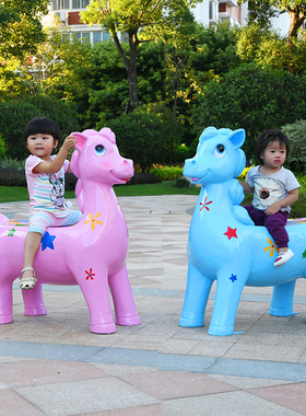 户外园林景观奶牛座椅动物雕塑