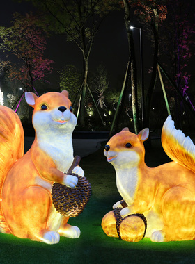 公园仿真户外夜景发光动物雕塑