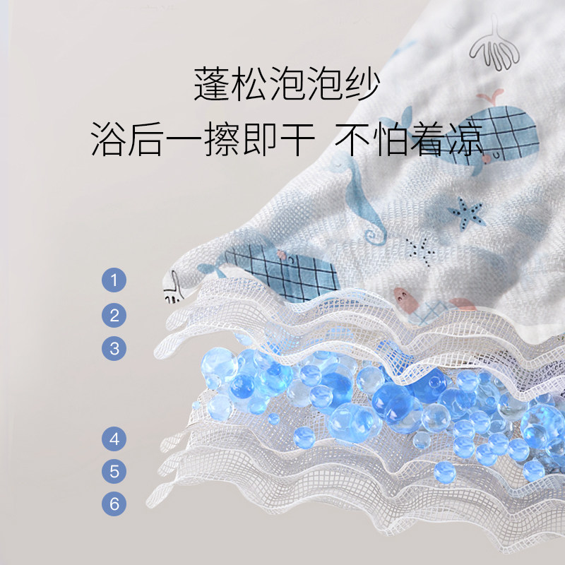 新生宝宝夏季纯棉纱布带帽斗篷浴巾 taoqibaby浴巾