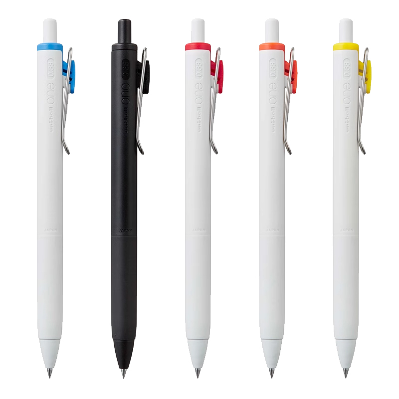 日本uni三菱铅笔中性笔浓墨黑科技小浓芯uniball one按动式水笔学习用品黑色笔学生速干书写文具 - 图3