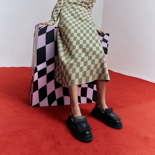 Colorful Creations设计师原创 春款黑桃系列厚底乐福鞋 - 图3