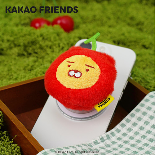 kakao friends中国限定毛绒磁吸手机支架水果头套Ryan屁桃冰箱贴 - 图1